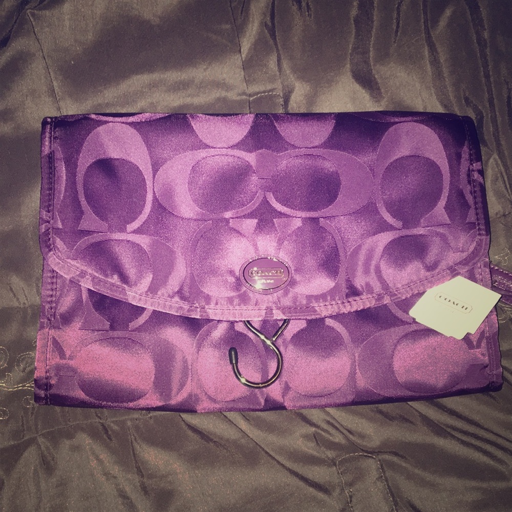 Nylon Coach signature cosmetic travel bag